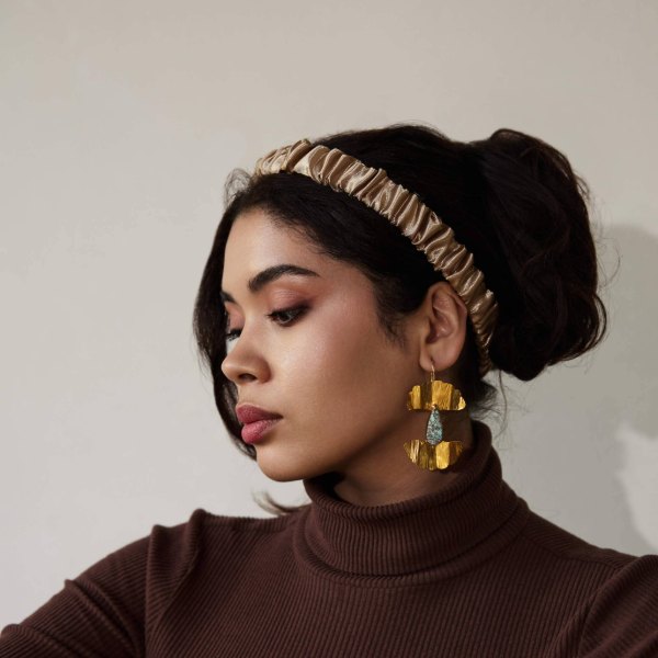 Latte neutral ruched headband