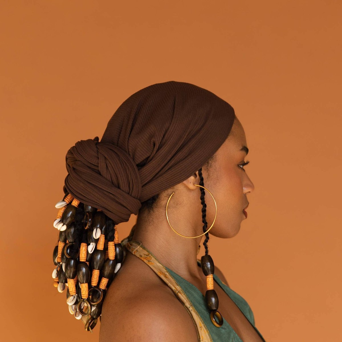 Mahogany rib knit headwrap