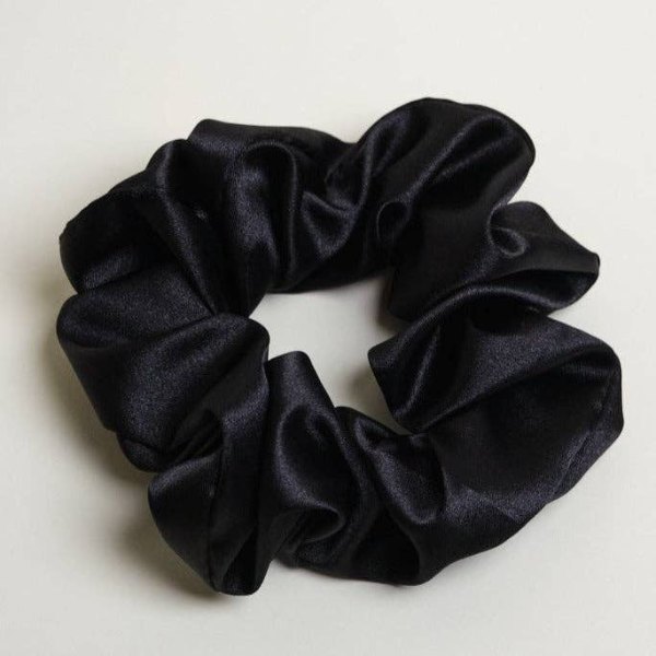 Black satin scrunchie